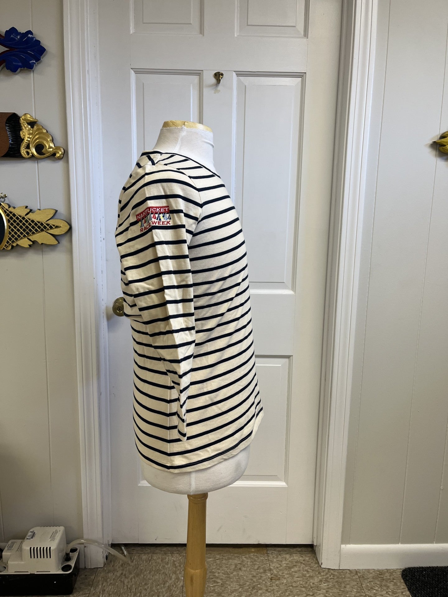 Quaker Marine Stripe Pocket Tee